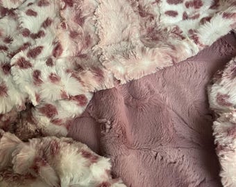 Woodrose Faux Fur Throw Blanket: Lux Cuddle Minky - 50x60 inch