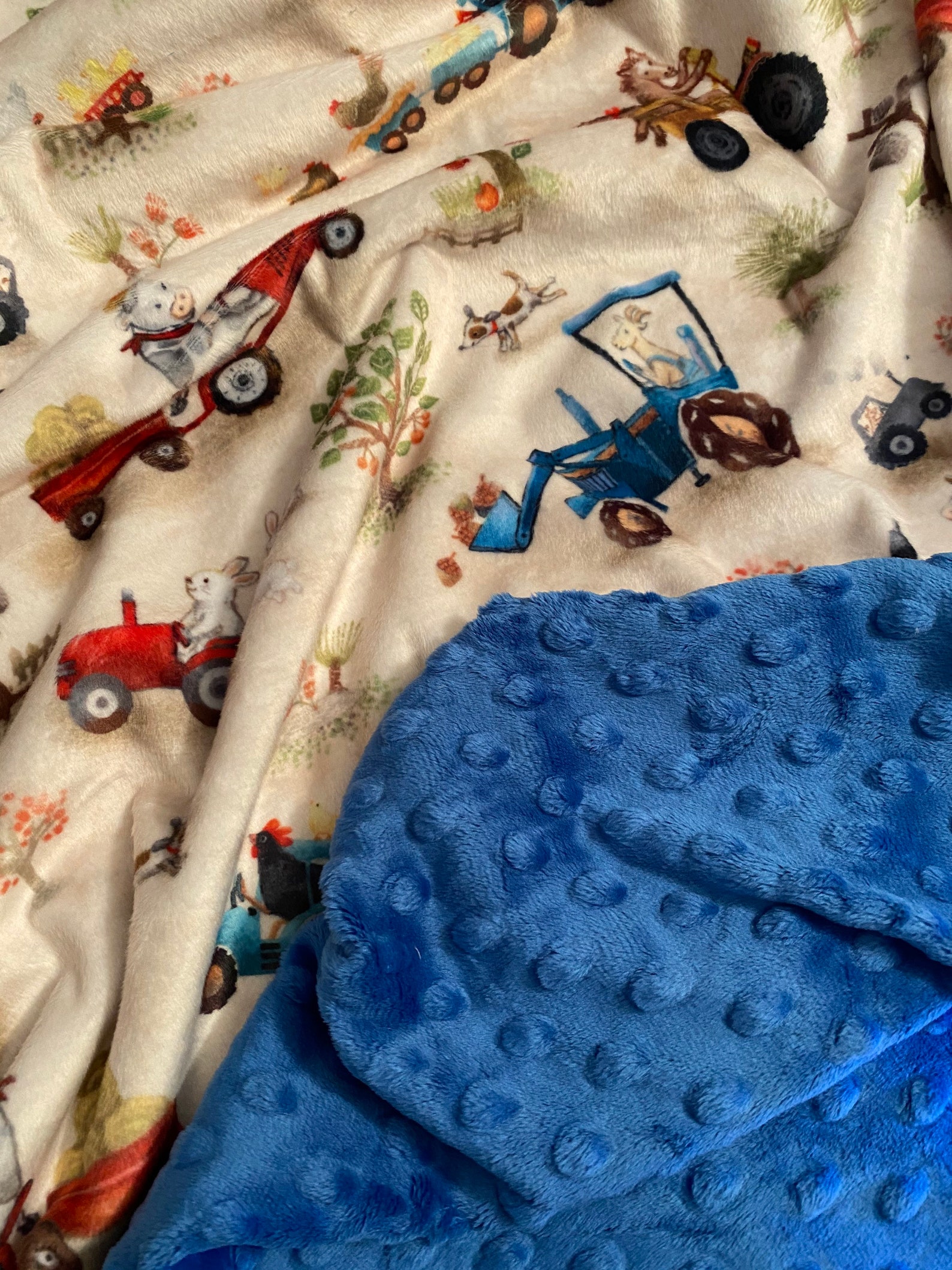 Personalized Minky Baby Blanket Farm Baby Blanket Baby Boy Etsy