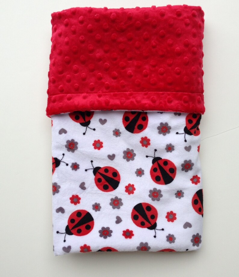 Minky Adult Throw Blanket Lady Bug Blanket Red Ladybug Dorm Etsy