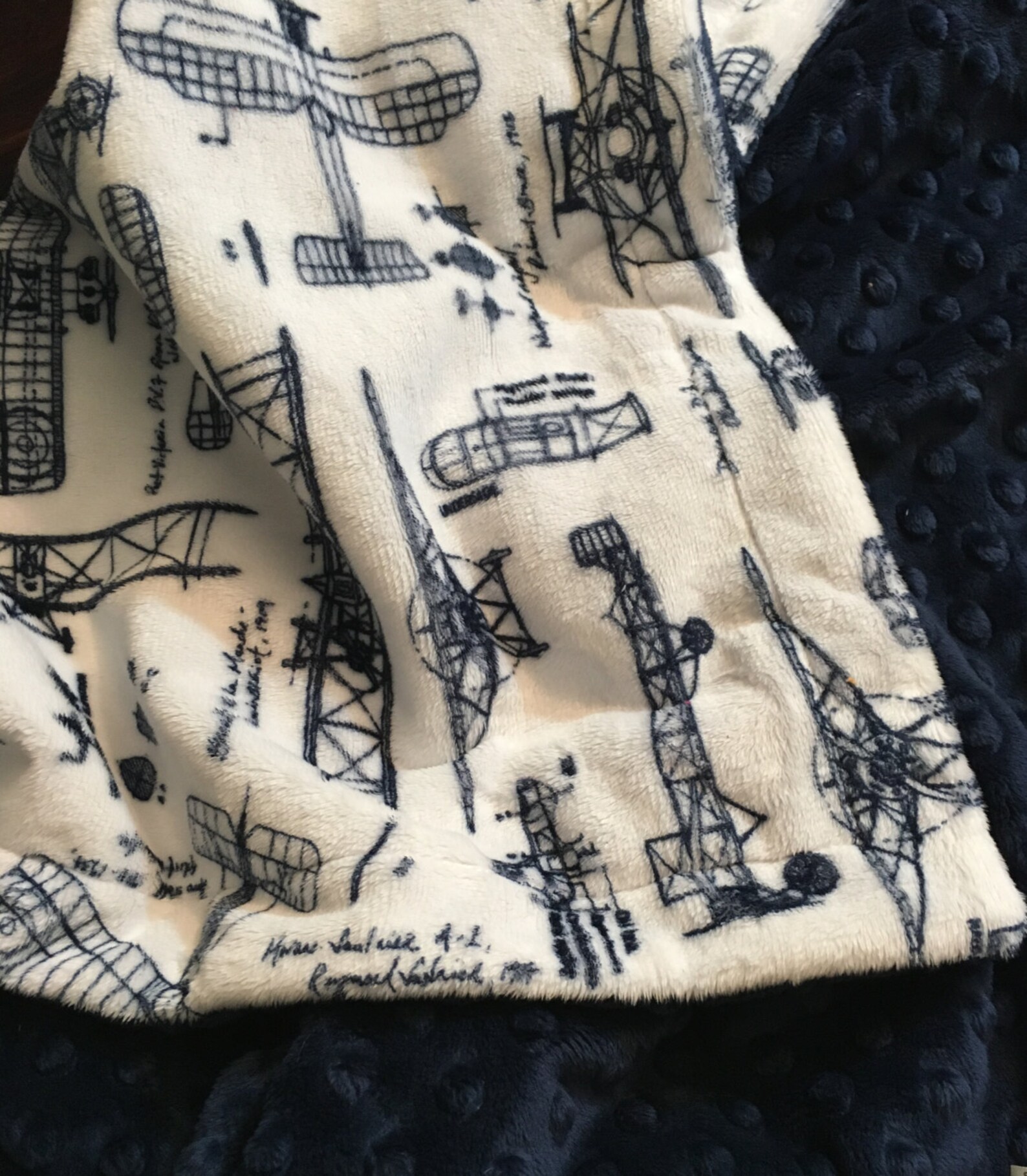 Vintage Airplane Adult Minky Blanket Personalized Blanket Etsy