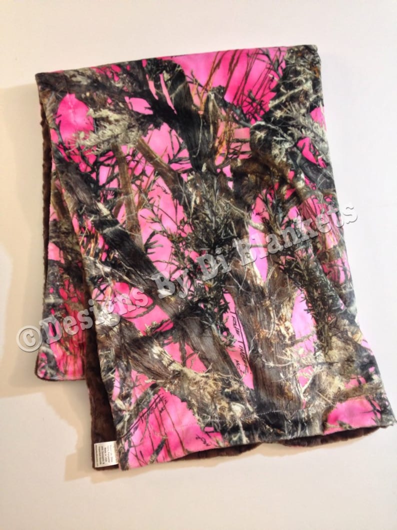 Camo Minky Blanket Pink Minky Blanket Adult Throw Hunting Etsy
