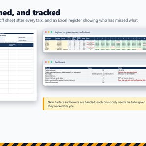 52 Toolbox Talks for HGV and Van Drivers, UK Transport Manager Driver Training, Sign-Off Sheets, Register, Word, PDF, Excel image 4