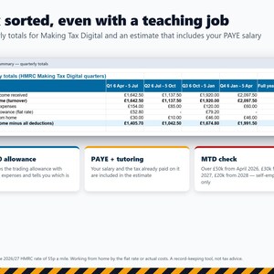 Private Tutor Business Workbook 2026/27, Lesson Log & Student Fees Tracker, DBS Renewals, Self Assessment and MTD Tax Spreadsheet UK image 4