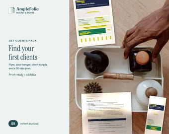 Cleaning Business Marketing Kit, Get Clients Pack, Cleaner Flyer, Door Hanger, Client Scripts, 30 Day Plan, Airbnb & House Cleaners
