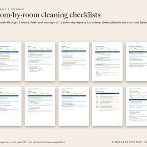 Cleaning Checklist for Airbnb Hosts, Cleaner Pay Tracker, Co-host Agreement Template, Vrbo Turnover Spreadsheet, Excel and Word Templates image 2