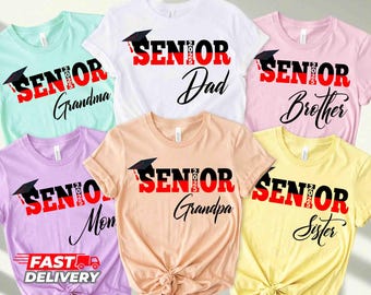 Senior 2027 Graduation Shirt: Custom Family Matching Cotton Tee