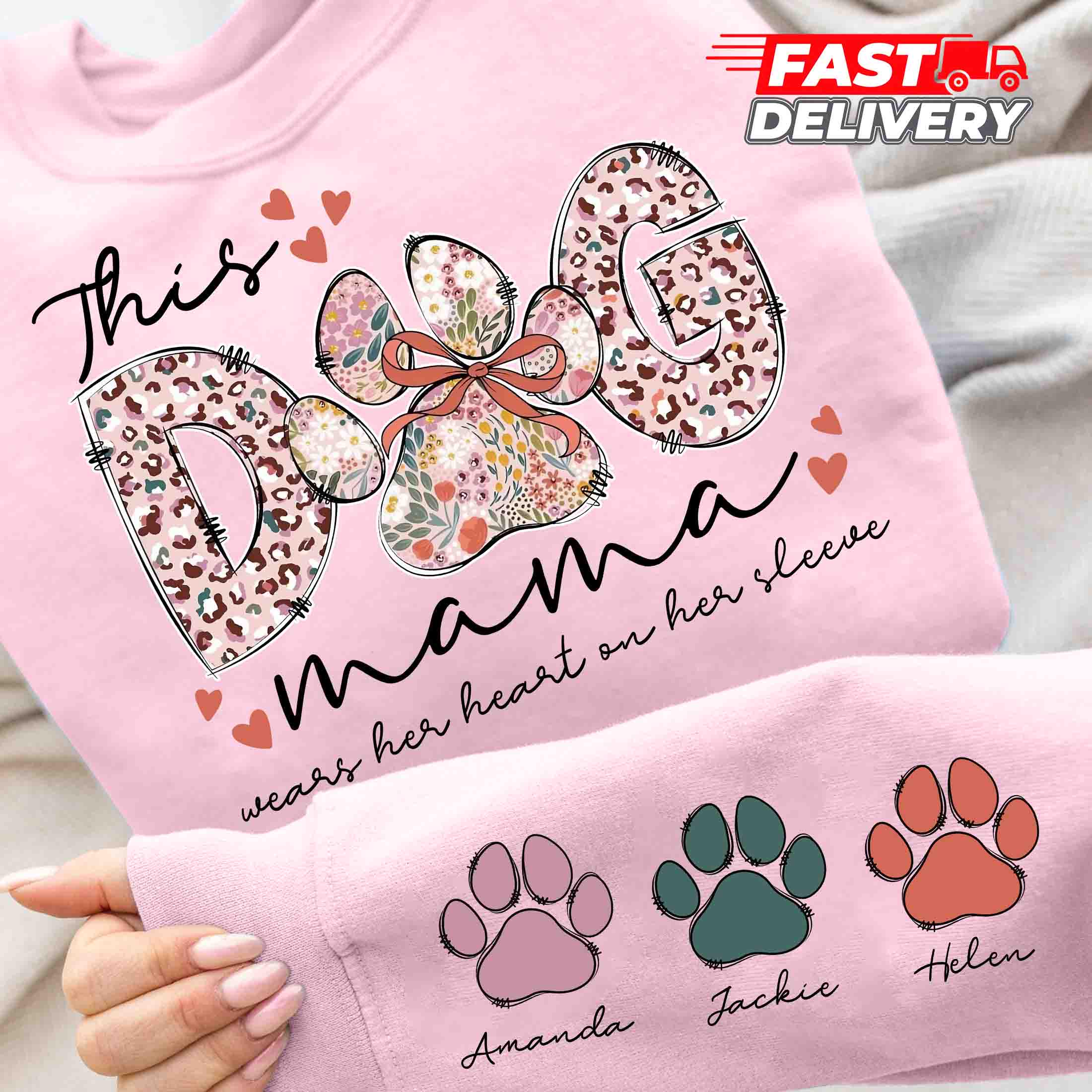 Cool Dog Mom - Personalized Custom All-Over-Print Sweatshirt