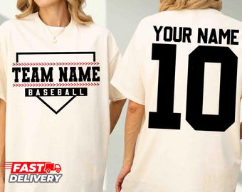 Custom Baseball Team Shirt: Personalized Name & Number Tee