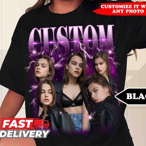 Retro Custom Girlfriend Bootleg Rap Tee Shirt, Custom Your Own Bootleg Shirt, Custom Photo Shirt, Birthday Gift, Husband Boyfriend Shirt