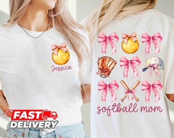 Custom Softball Mom Shirt: Coquette Game Day Tee