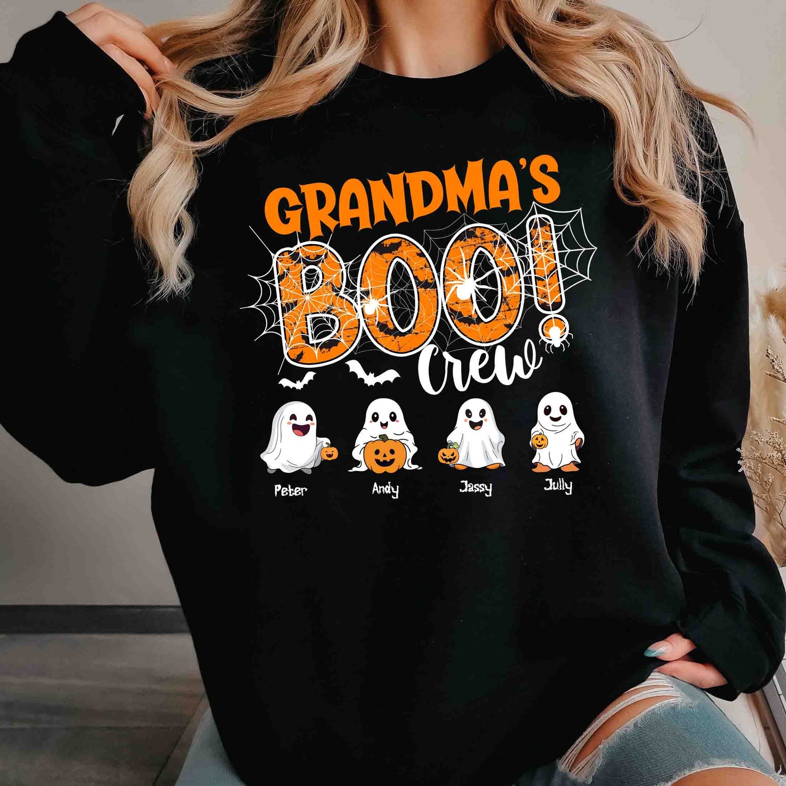 Personalized Grandma's Boo Crew Sweatshirt: Custom Grandkids Names ...