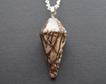 Rhodonite Pendant - Rhodonite Jewelry - Pink Pendant - Rhodonite Necklace -