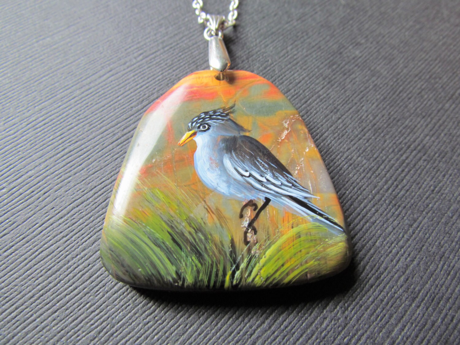 Bird Hand Painted Neckpiece