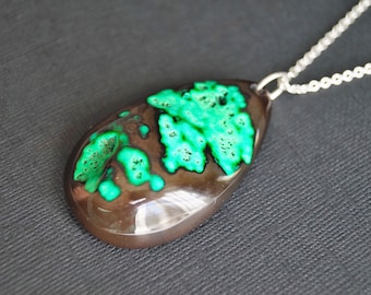 Green Calcite Necklace - Sterling Silver Pendant - Calcite  display picture 1