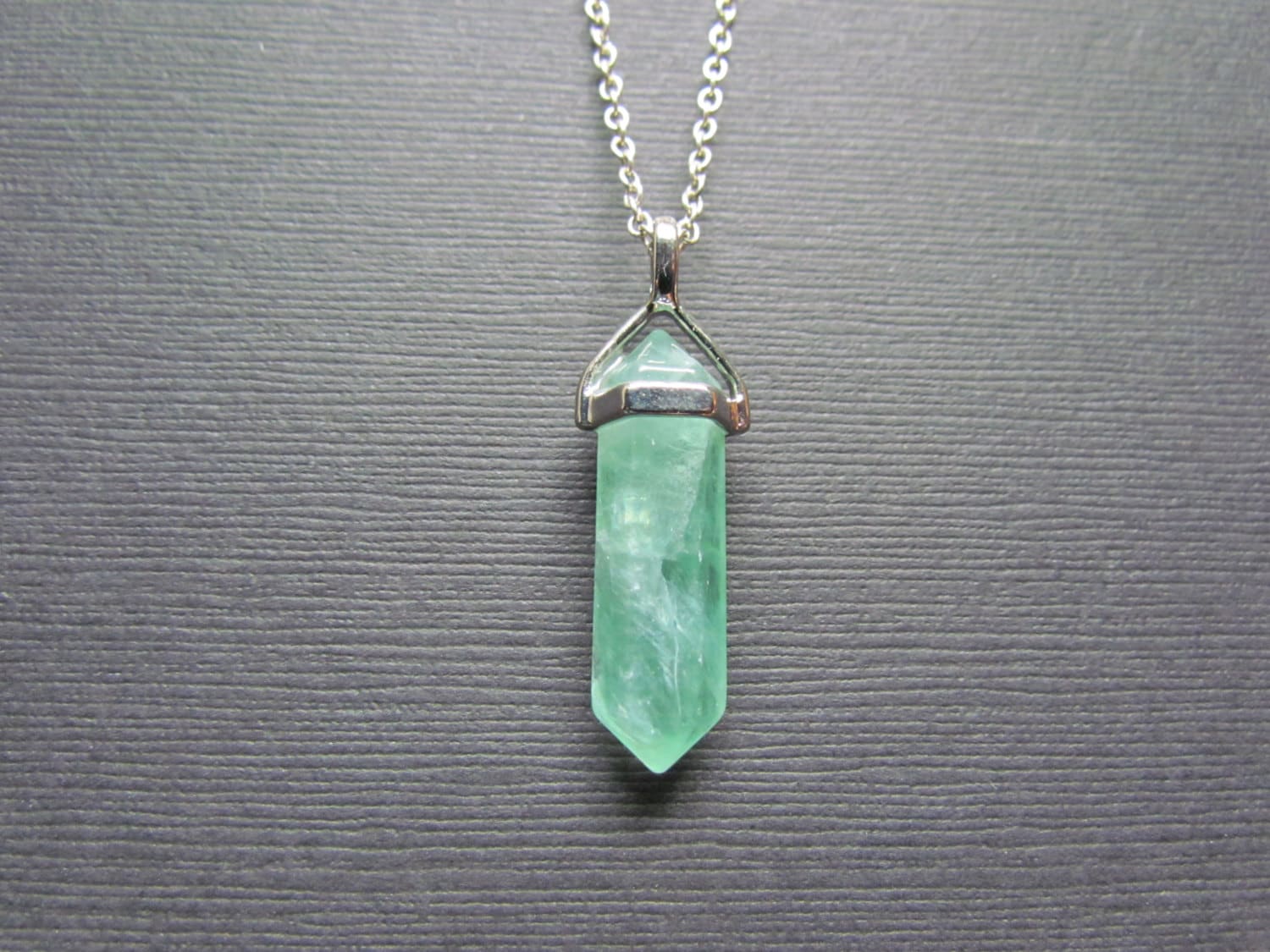 Green Calcite Necklace Sterling Silver Pendant Calcite Jewelry Raw