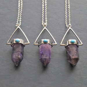 Amethyst Point Necklace, YOU CHOOSE, Amethyst Gemstone Jewelry