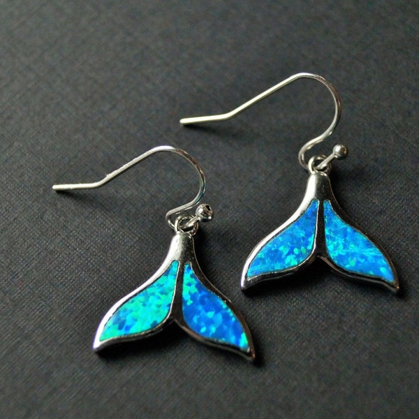 Boucles d’oreilles de baleine - bleu cadeau opale - océan les amateurs de bijoux - Boucles d’oreilles-Valentin-