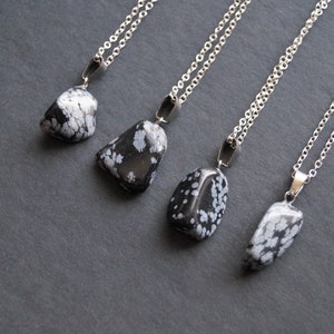 Snowflake Obsidian Necklace, Snowflake Obsidian Keychain, Gemstone Chunk, Great Volcanic Gift