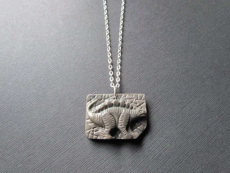 Dinosaur Necklace - Carved Gemstone Pendant - Jasper Necklace ...