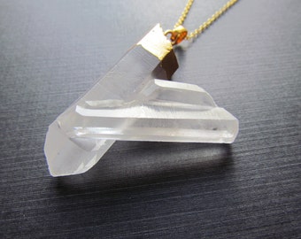 Huge Quartz Necklace - Layering Necklace - Statement Necklace - Multi Crystal Quartz Necklace - Quartz Clump Jewelry -