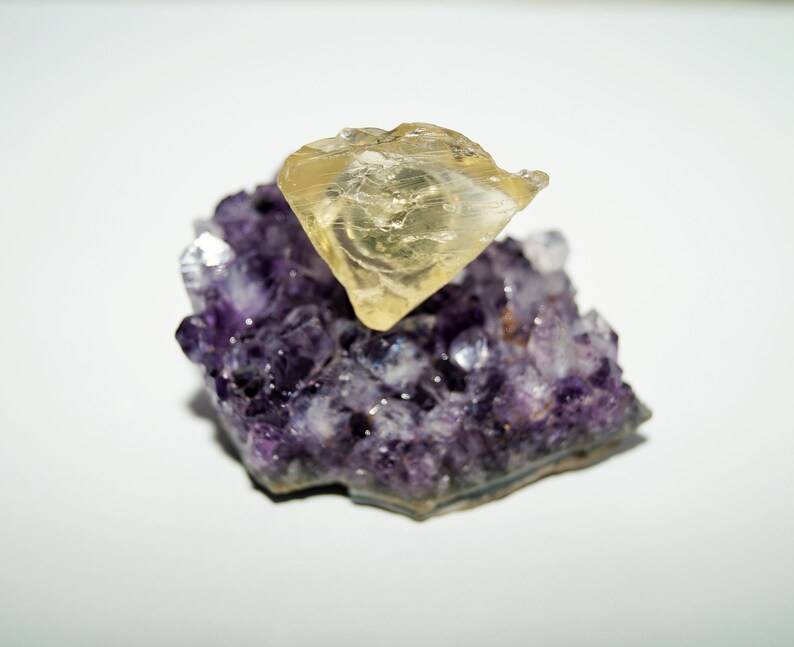 Raw Gemstone Ring Citrine Ring Yellow Citrine Adustable Silver Band