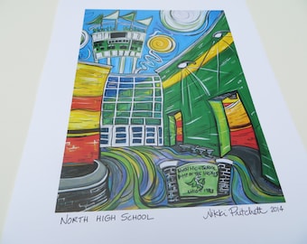 North High School - 11x14 Inch Signed Print