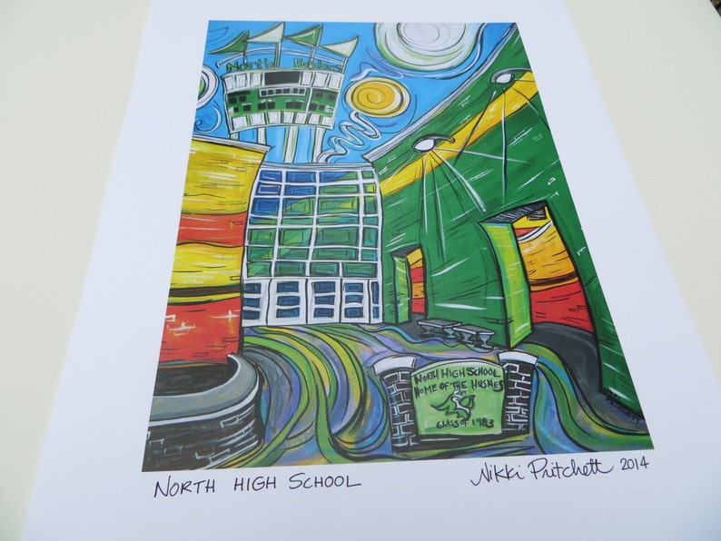 North High School 11x14 Inch Signed Print image 1