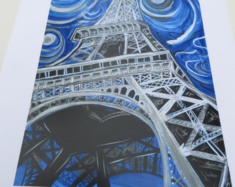 Eiffel Tower, 11x14 Signed Print, Paris, France scene
