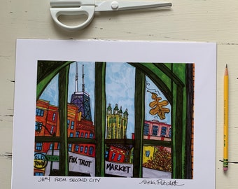 Chicago Art Print #4 - View from The Second City - 11x14 Inch Signed Print