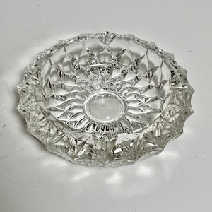 Vintage Cut Glass Ashtray // Crystal Trinket Dish