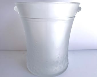 Vintage Italian Frosted Glass Champagne Bucket Chiller