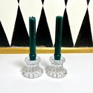 Pair of Vintage Crystal Candle Holders