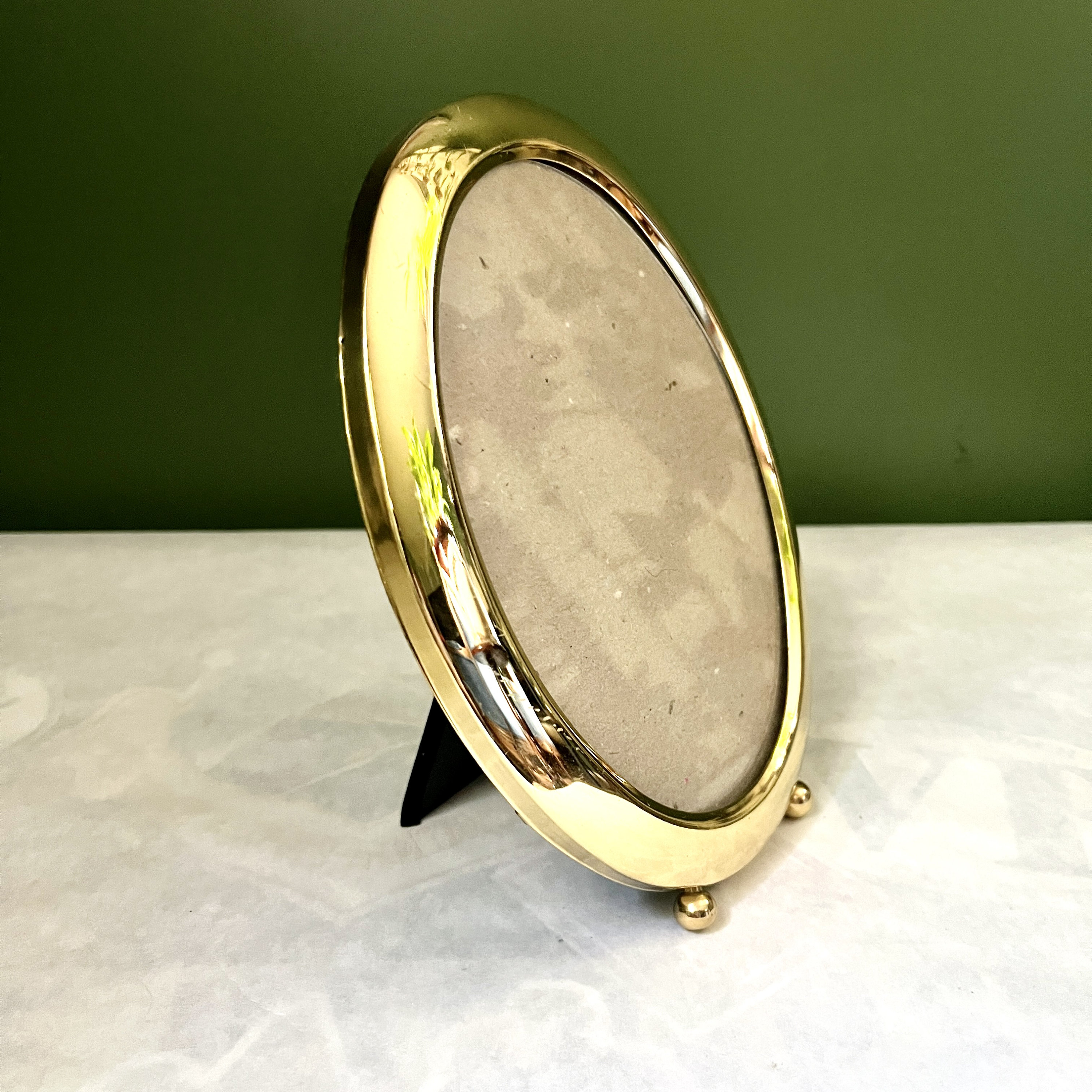 Vintage Brass Oval Frame // Tabletop Frame Etsy