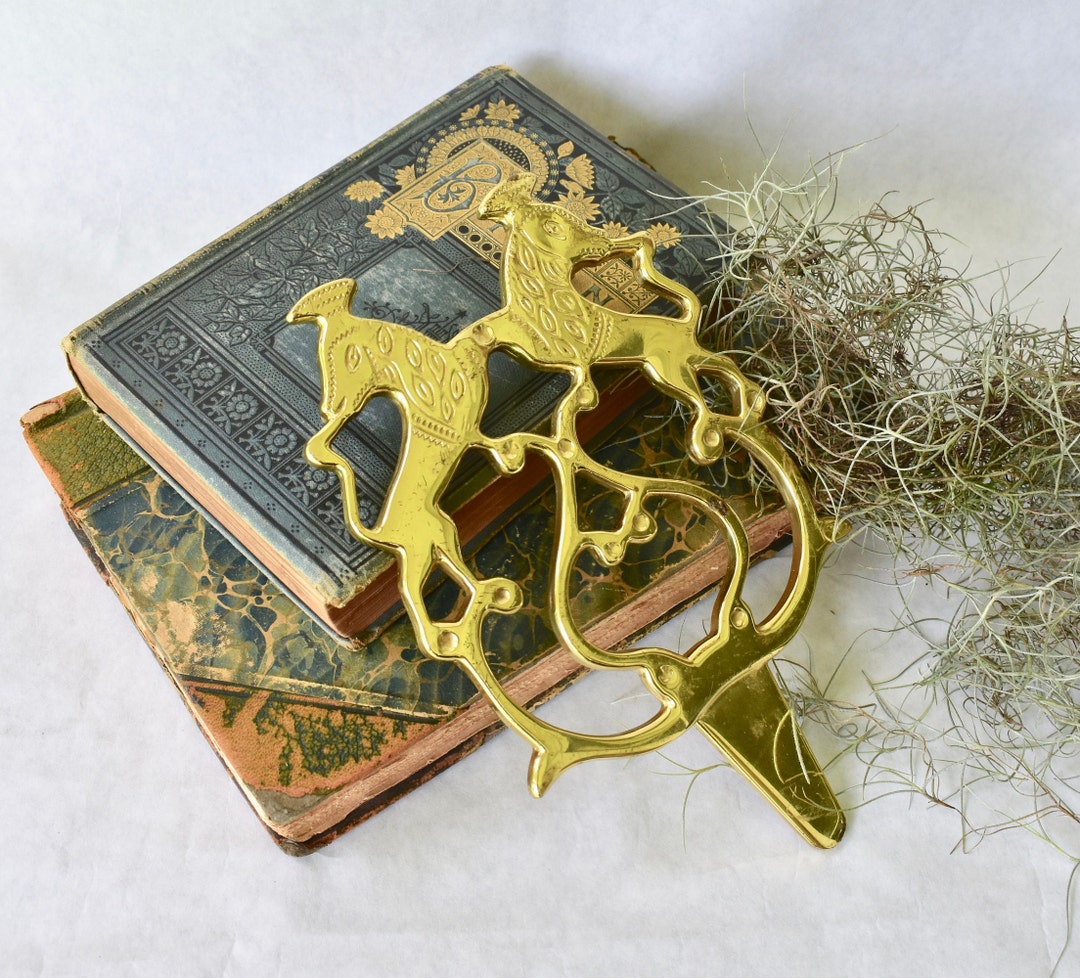 Vintage Brass 'mesopotamian' Trivet // Dragon // Lion // Plant Stand Etsy
