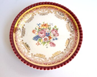 Vintage Floral 22k Gold Fine China // Set of Four Dessert Bread Plates Nasco 'Empress'