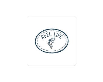 Reel Life Emblem – Angelaufkleber, kleines Geschenk für Papa, Weihnachtsgeschenk für Angler, Aufkleber für LKW und Kühlbox