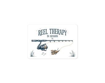Reel Therapy – Aufkleber „Angeln in der Session“, kleines Geschenk für Männer, lustiges Weihnachtsgeschenk für Angler, Aufkleber