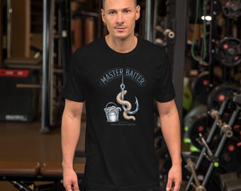 Meisterköder – Lustiges Angel-T-Shirt, witziges Geschenk für Angler, Wichtelgeschenk für Männer