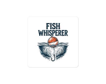 Fischflüsterer – Angelaufkleber, kleines Geschenk für Angler, lustiges Weihnachtsgeschenk, Aufkleber für Kühlbox und Laptop
