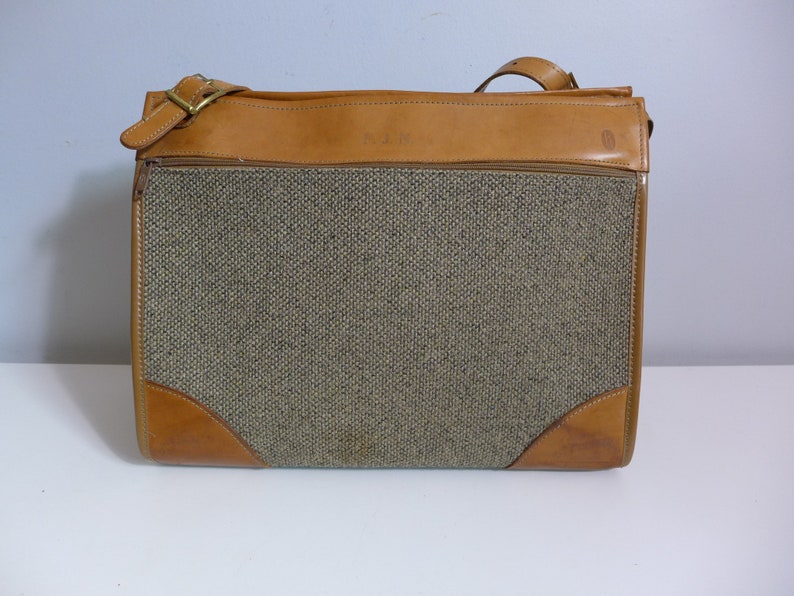 Vintage Hartmann Shoulder Bag Tweed and Tan Leather Carry On Etsy