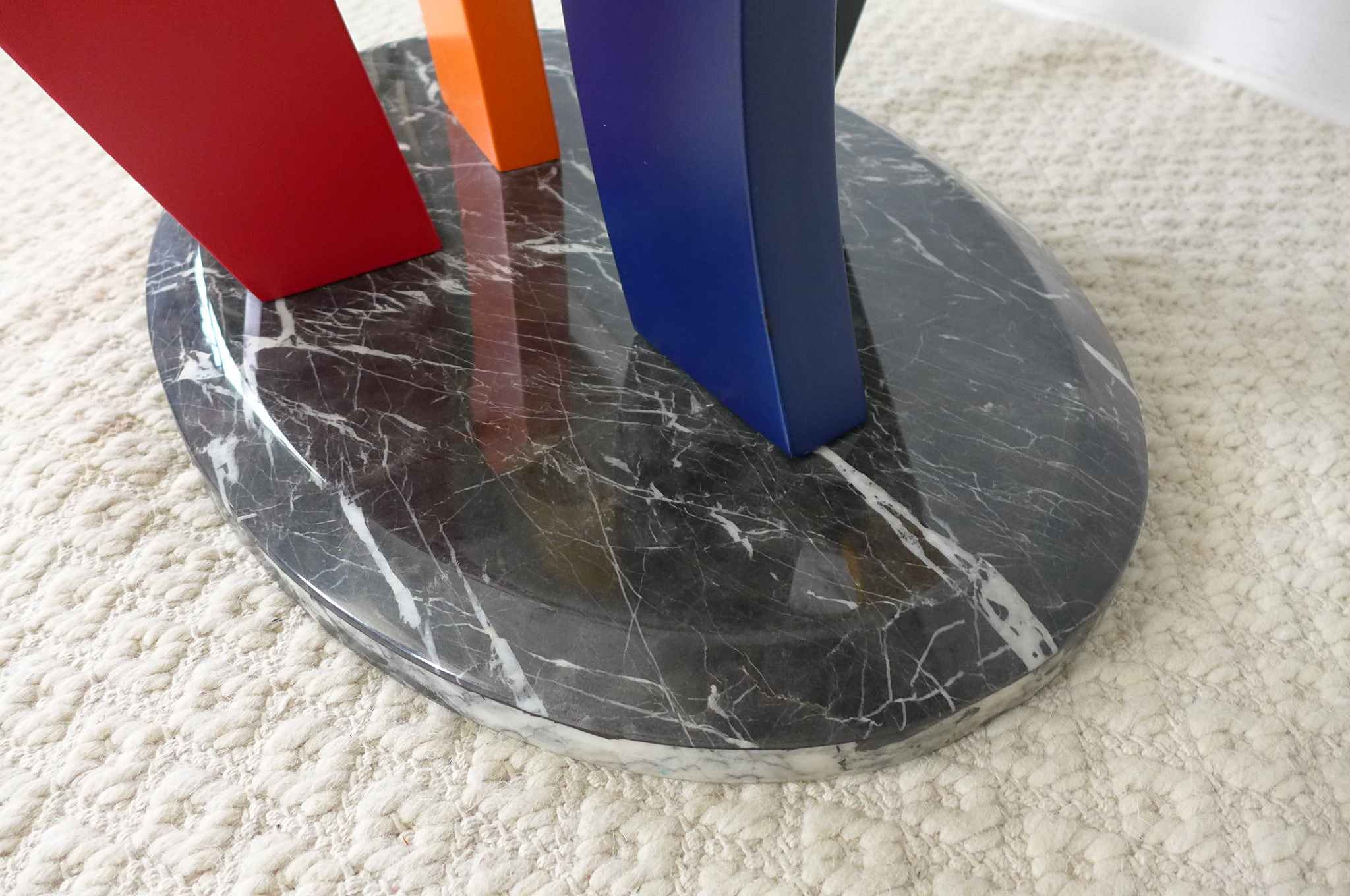 Memphis Design Marble and Glass Coffee Table 1980s Colorful Memphis Design Marble and Glass Coffee Table 1980s Colorful
