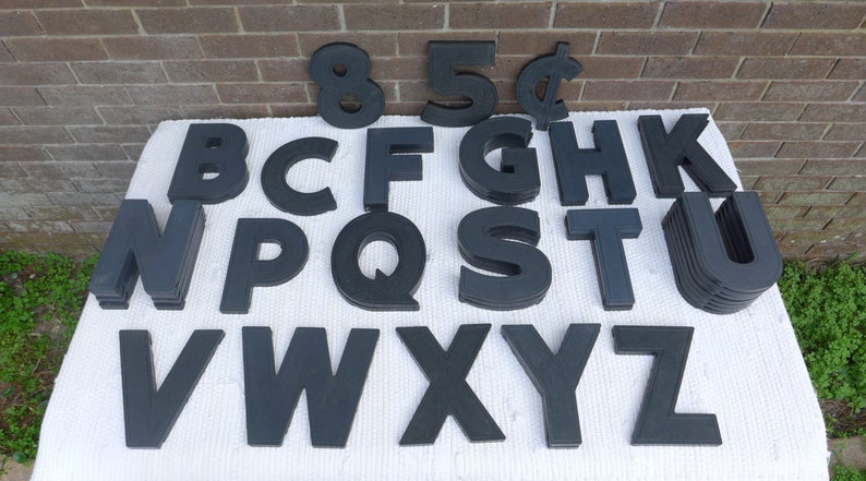 VINTAGE WAGNER ART DECO 8/" BLACK MARQUEE SIGN LETTER /"I/"