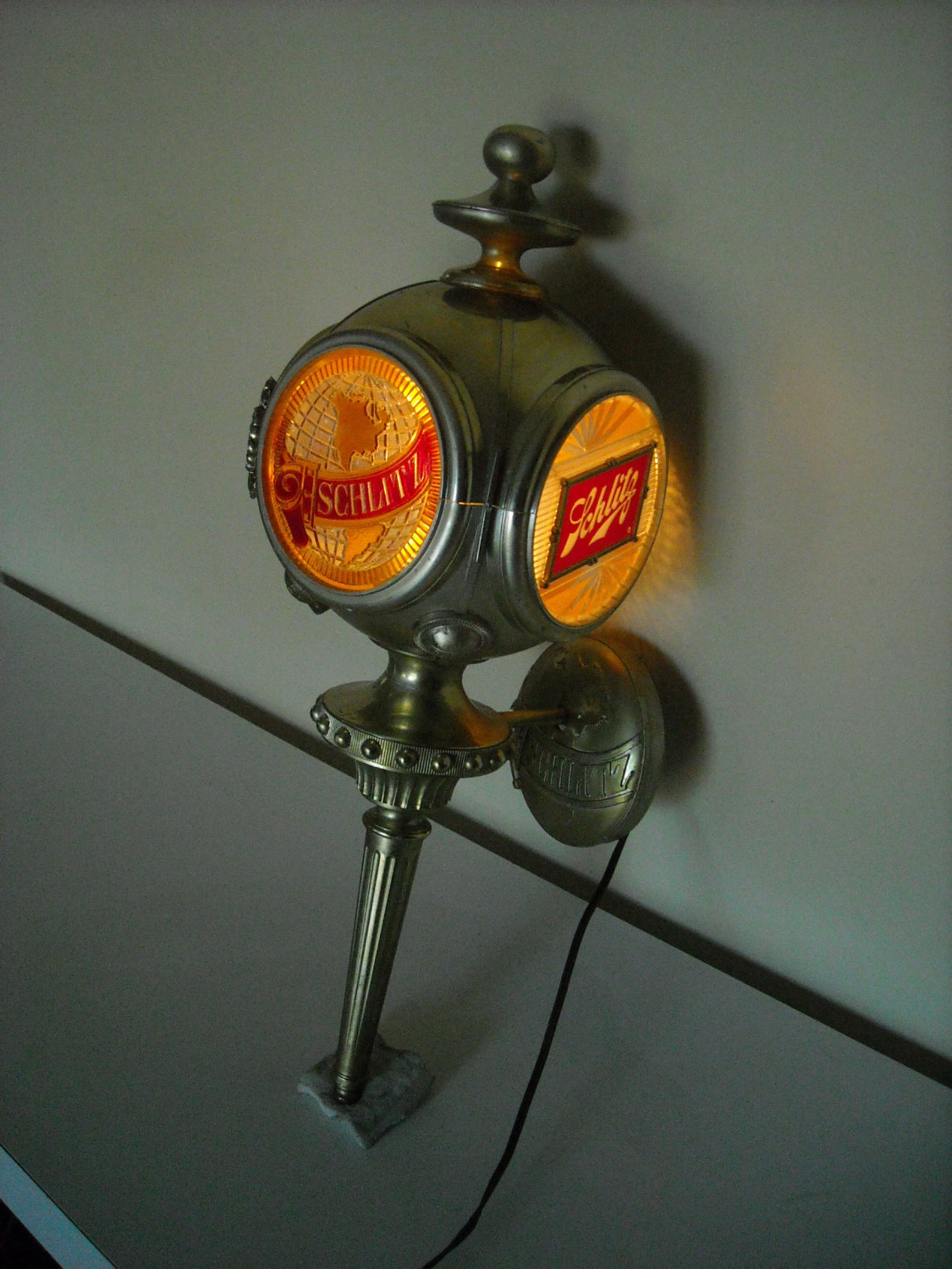 Schlitz Beer Lighted Bar Sign Vintage Wall Sconce 4 Sided Etsy