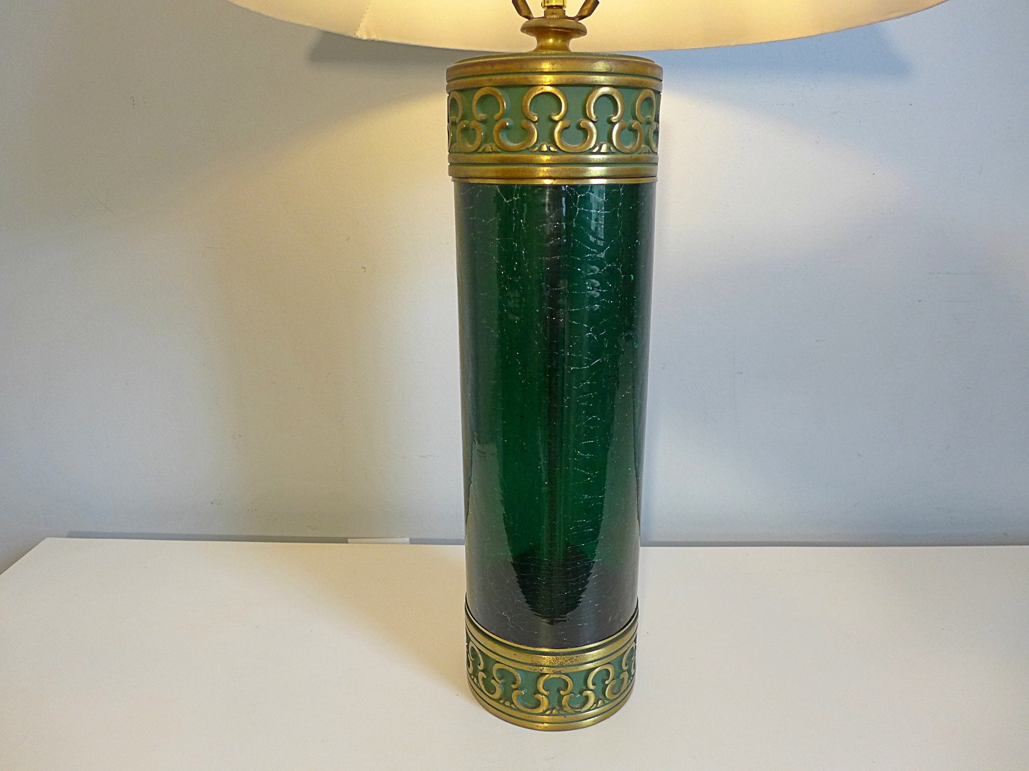 Mini Tortoise Glass Cordless Lamp - Antique Brass