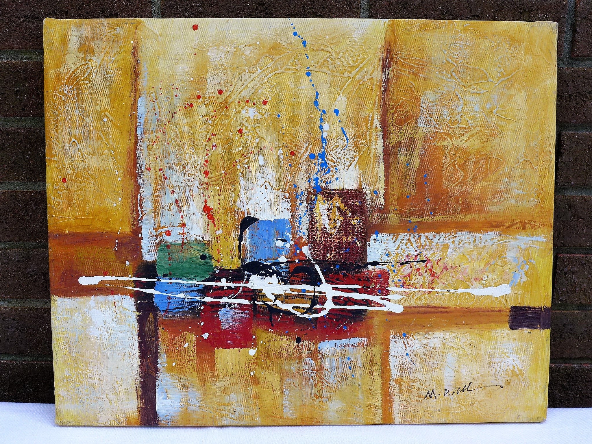 M b empâtement peinture à lhuile originale signée texturée Etsy