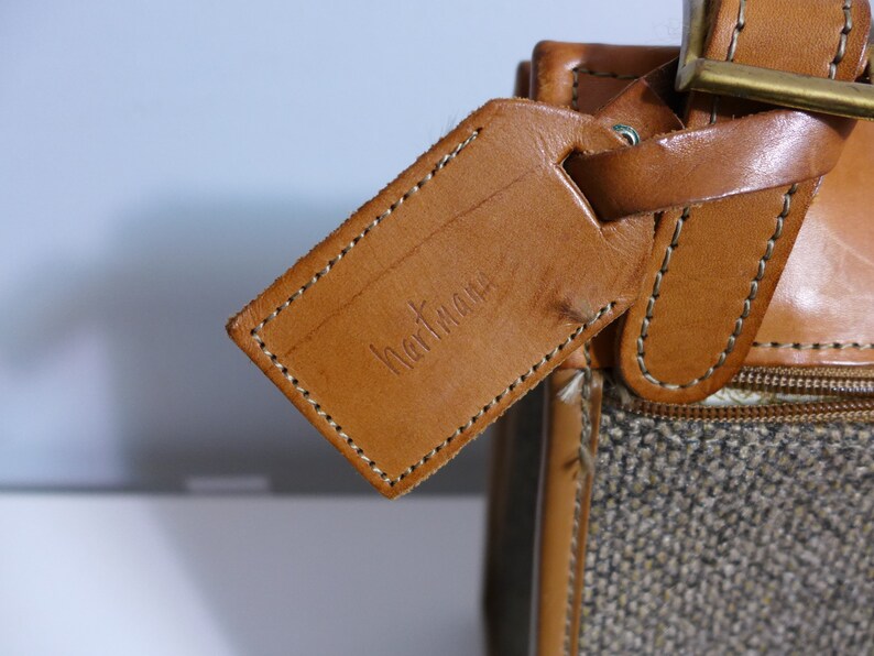 Vintage Hartmann Shoulder Bag Tweed and Tan Leather Carry On Etsy