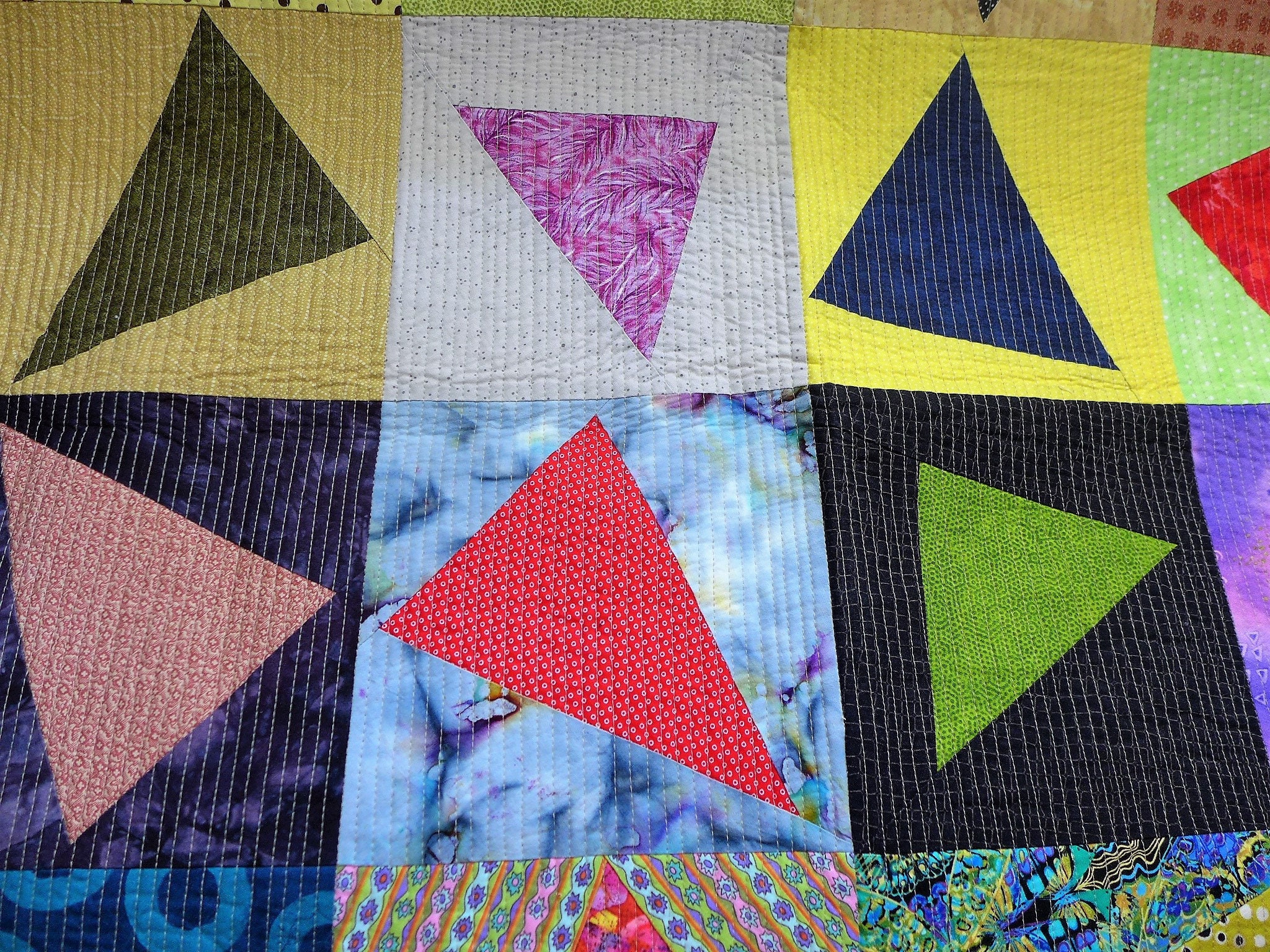 Crazy Triangles Square Quilt Wall Hanging Handmade Lap Baby - Etsy.de