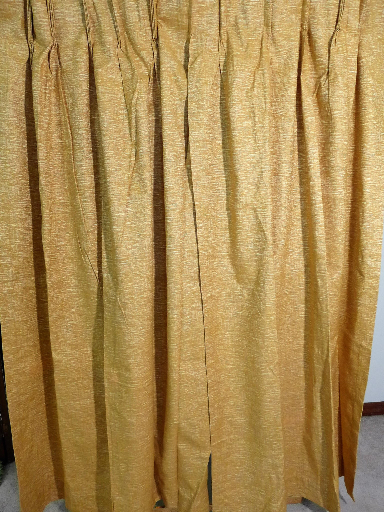Harvest Gold Pinch Pleat Blackout Drapes 2 Brocade Mid Century Etsy