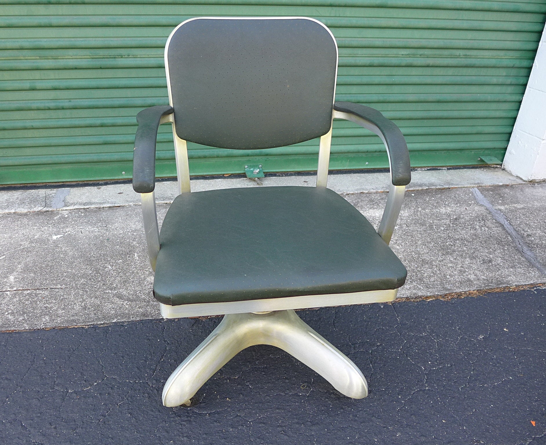 Vintage Industrial Tanker Desk Chair Aluminum Adjustable Tilt Etsy