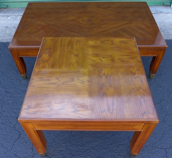 Vintage Thomasville Kallista Coffee Table and End Table Set Brass